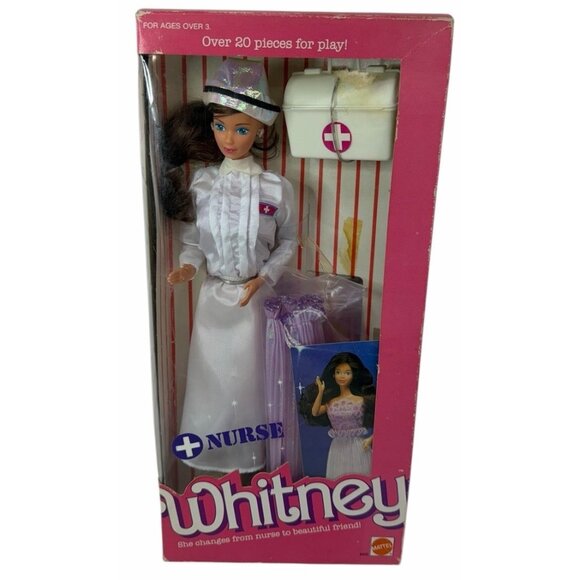 NRFB Vintage 1987 Nurse Whitney Barbie Doll #4405 Steffie Face Brunette 1980s